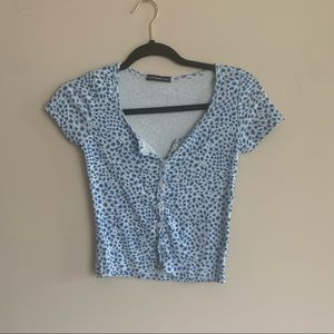 Brandy Melville Brand New Blue Cheetah Zelly Top